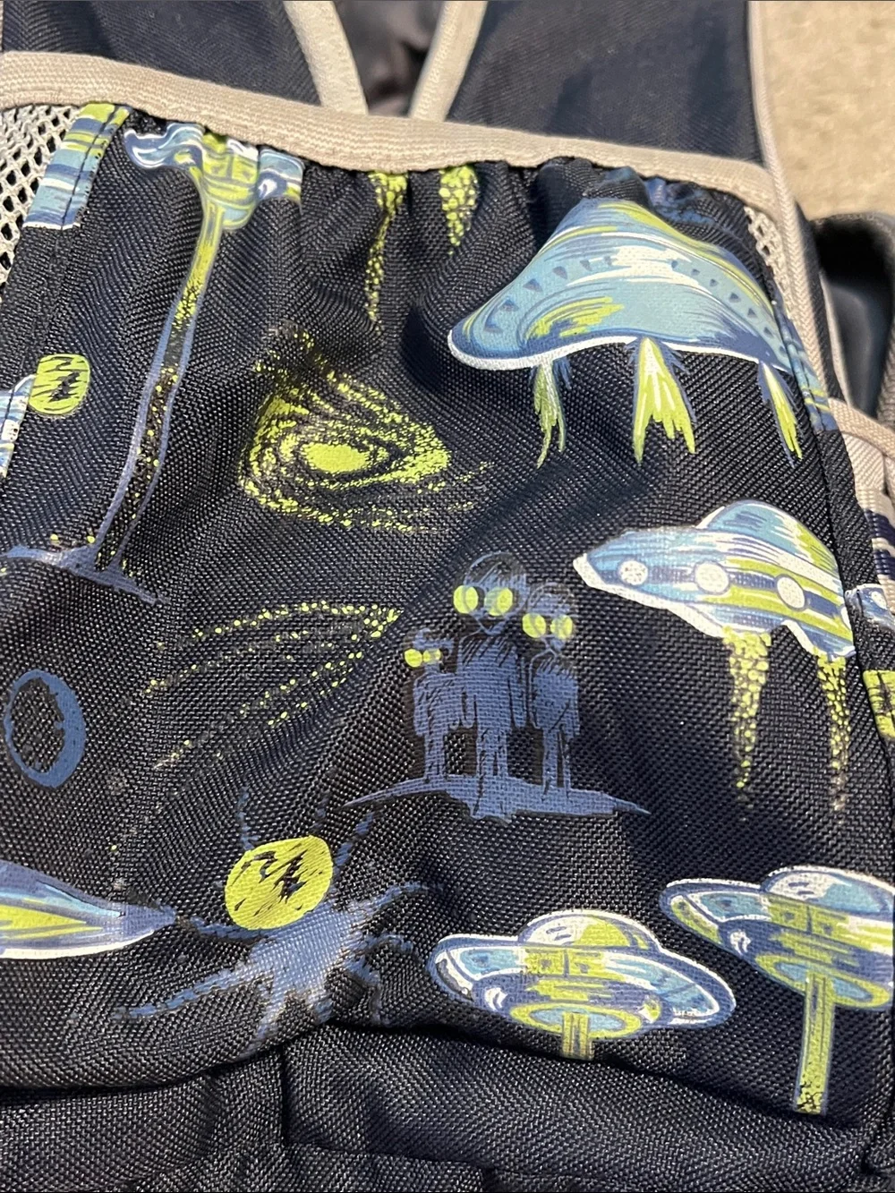 Pottery Barn Kids Mackenzie Large backpack aliens space UFOs